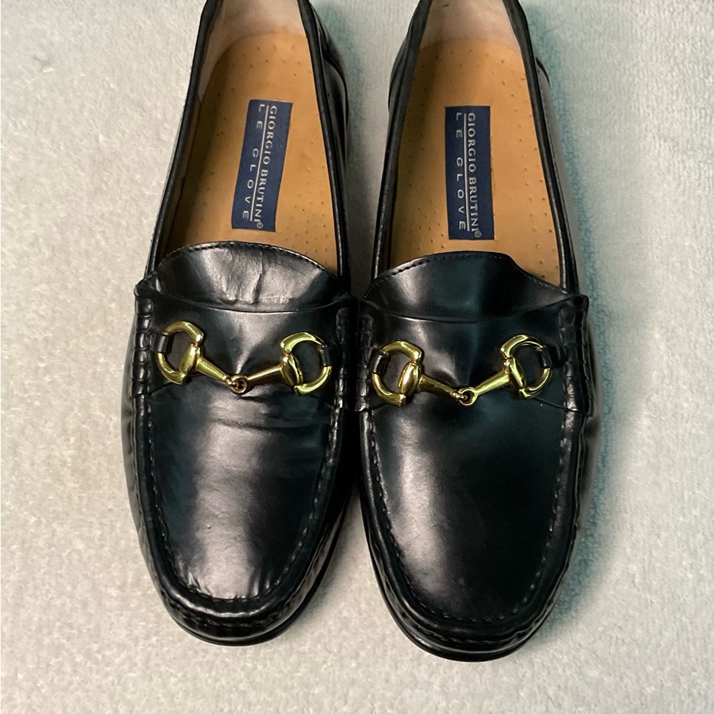 GIORGIO BRUTINI® LE GLOVE Leather Slip-On Loafers with Gold Detail